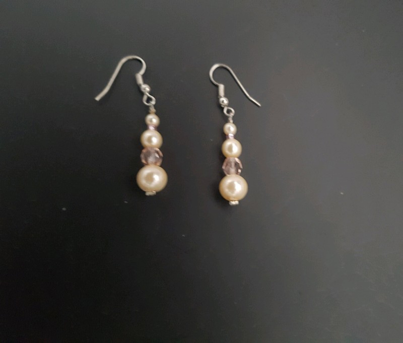 Boucles d'oreilles mariage Bliss avec perles nacrées et cristal - Princesse d'un Jour