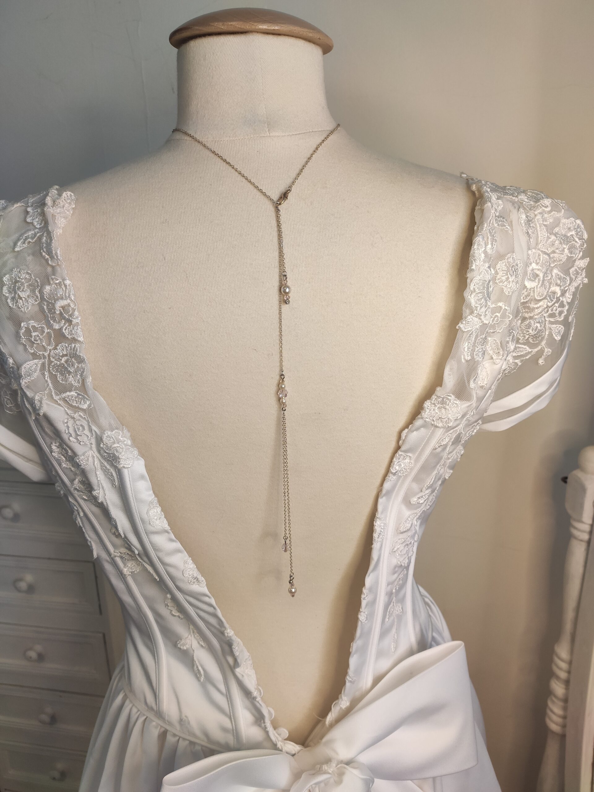 Collier Blanc/argenté – Perles De Verre Nacrées – Pour Mariage Ou Soirée (Femme)